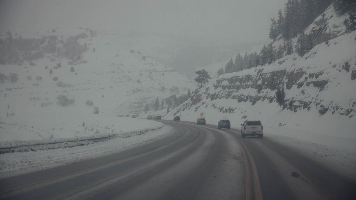 Attraversare lo Utah in una bufera di neve.
